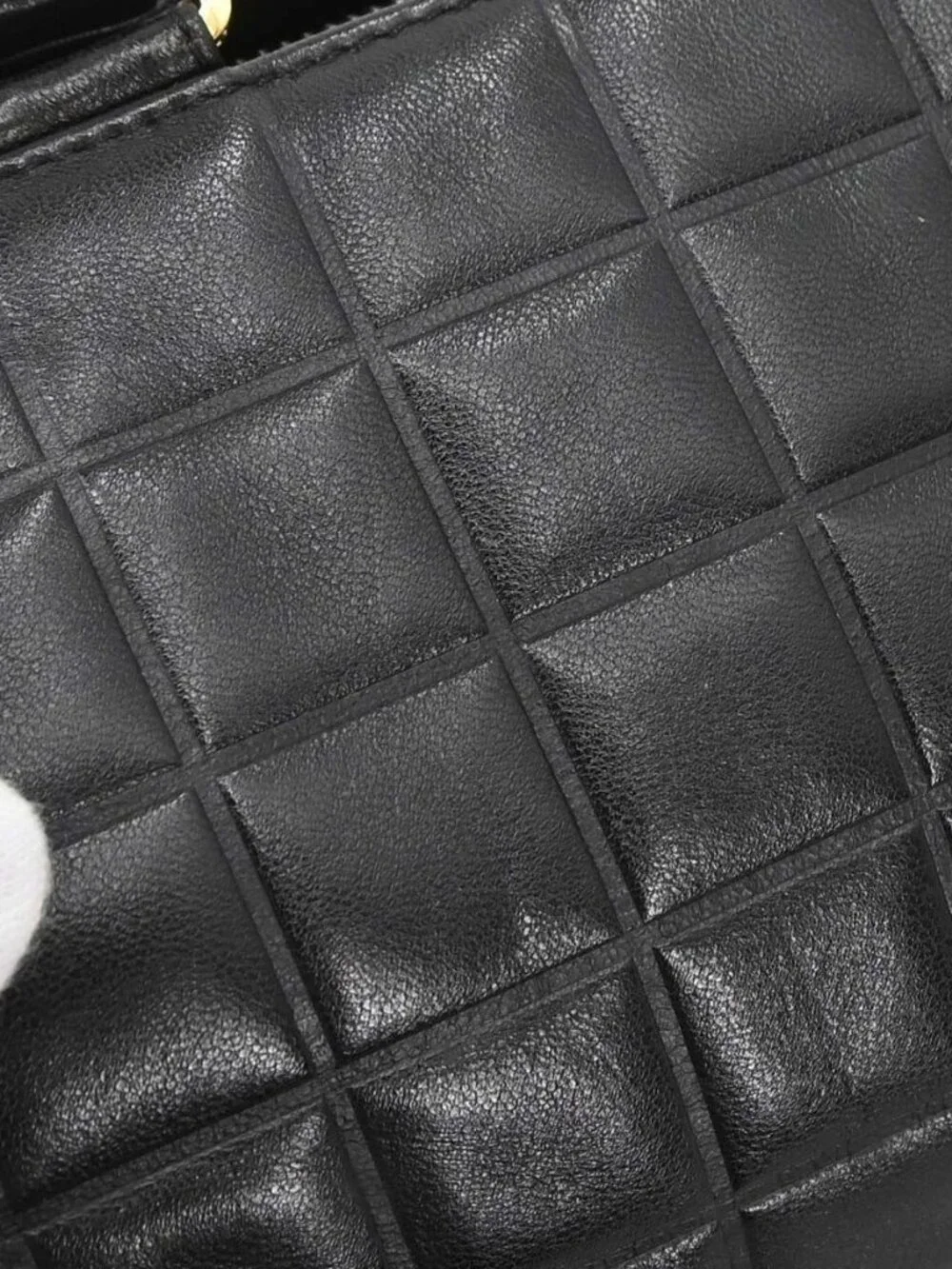 Chanel Black Lambskin Choco Bar Handbag 198221